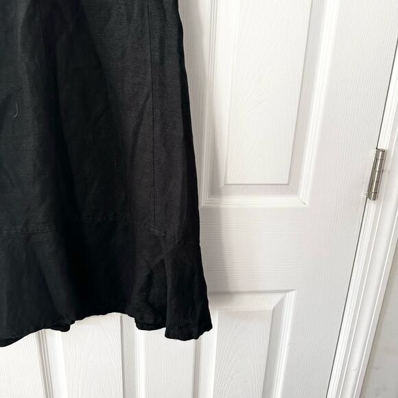 Tom and Linda Platt Black Vintage Split Neck Crepe Short Sleeve Sheath Dress 6 - Picture 6 of 10